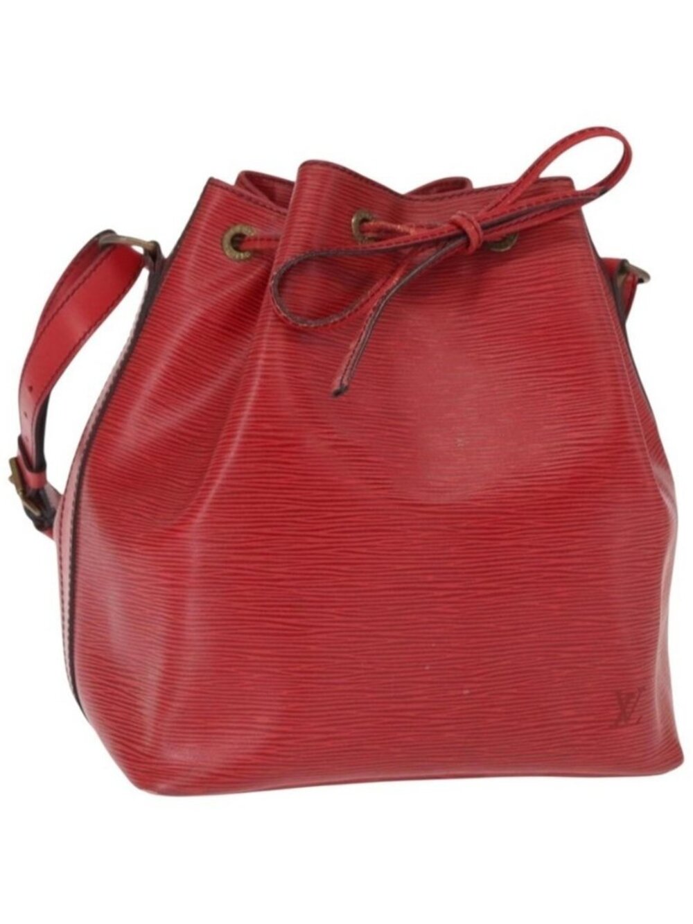 Authentic LOUIS VUITTON Epi Petit Noe Shoulder Bag Red M44107 LV